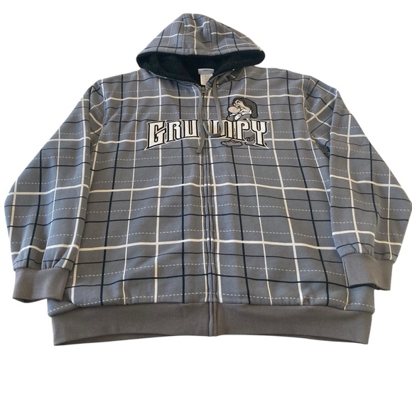 Official Disney Grumpy Character Fleece Lined Zip-up Hoodie Sweatshirt Size - Picture 9 of 9